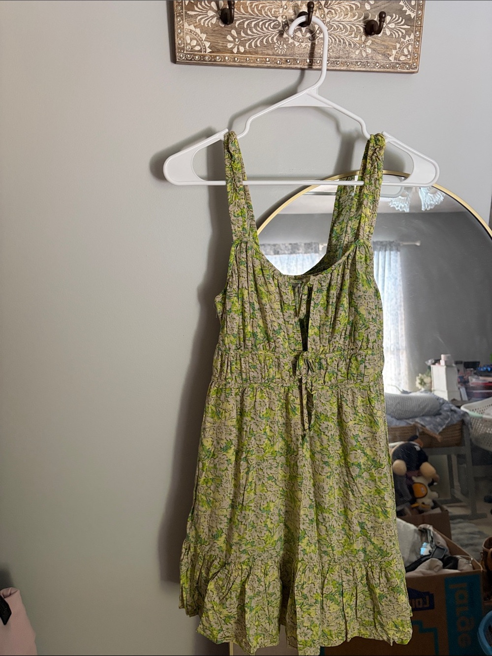 American Eagle Outfitters Green Floral Mini Dress